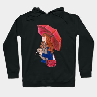 Girl with Umbrella Hoodie